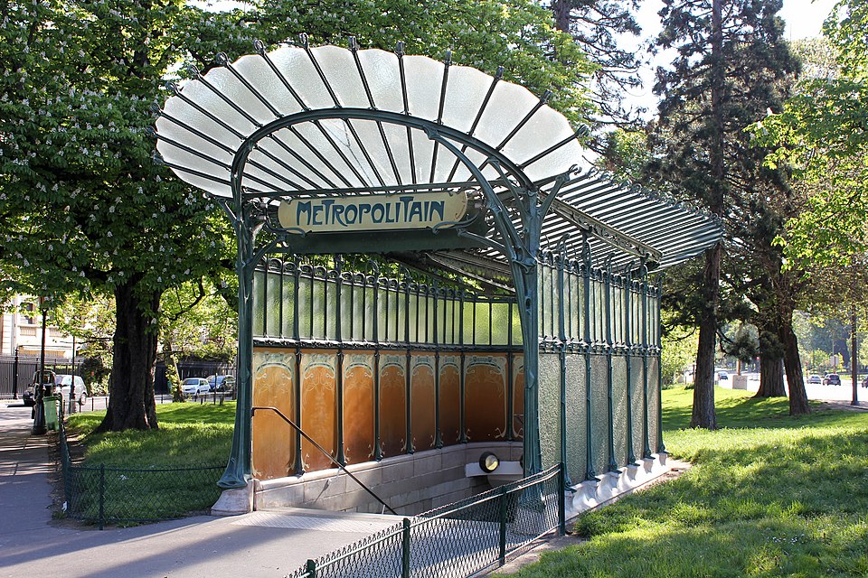 Paris metro station entrance.